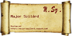 Major Szilárd névjegykártya