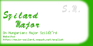 szilard major business card